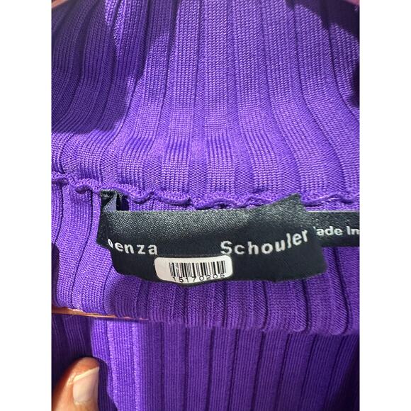 PROENZA SCHOULER Purple Knit Long Sleeve Quarter Zip Flared Sleeves Sweater XS - Picture 9 of 16